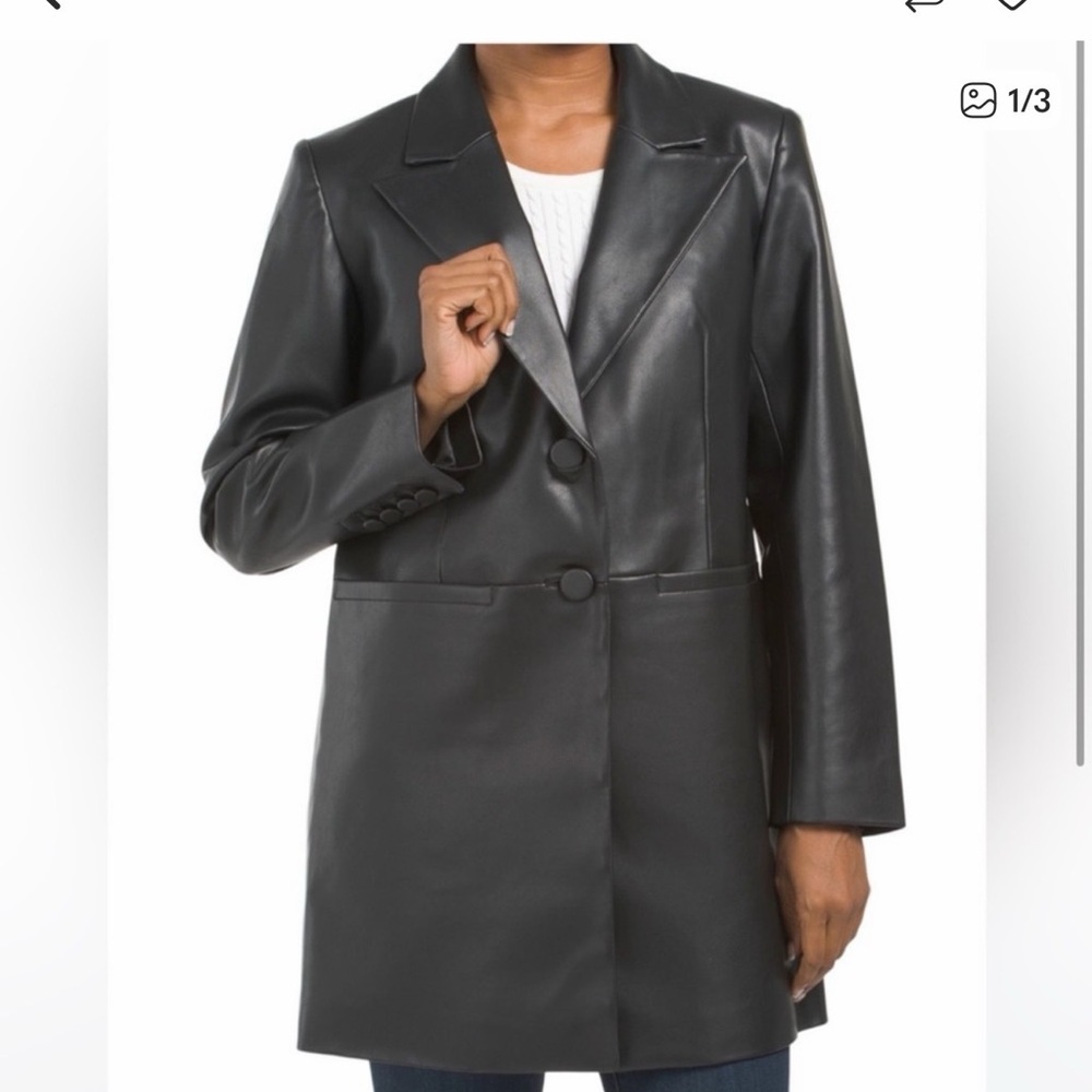 BCBG MAX AZRIA Faux Leather Trench